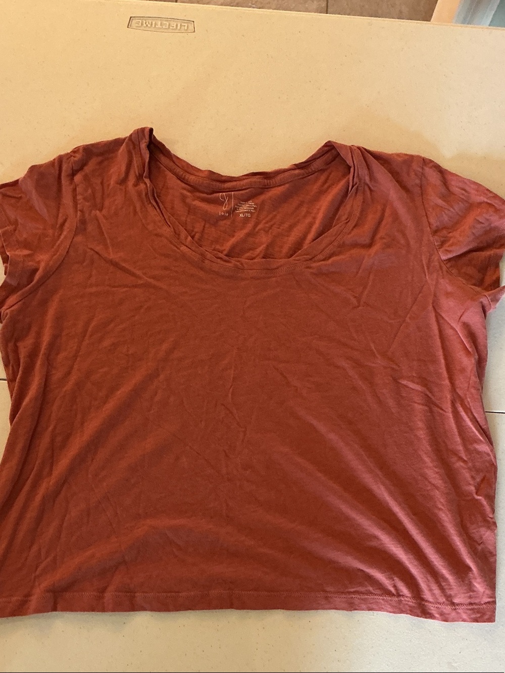 Joie Women's Short Sleeve Scoop Neck Top - Rust Orange